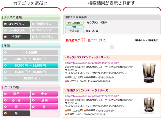 スムーズ検索機能のイメージ